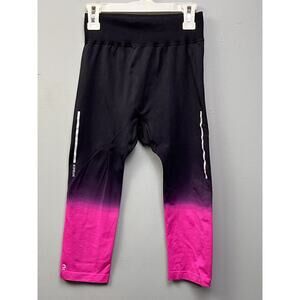 Kiprun Decathlon‎ Womens Leggings Medium Purple Black Capri Length